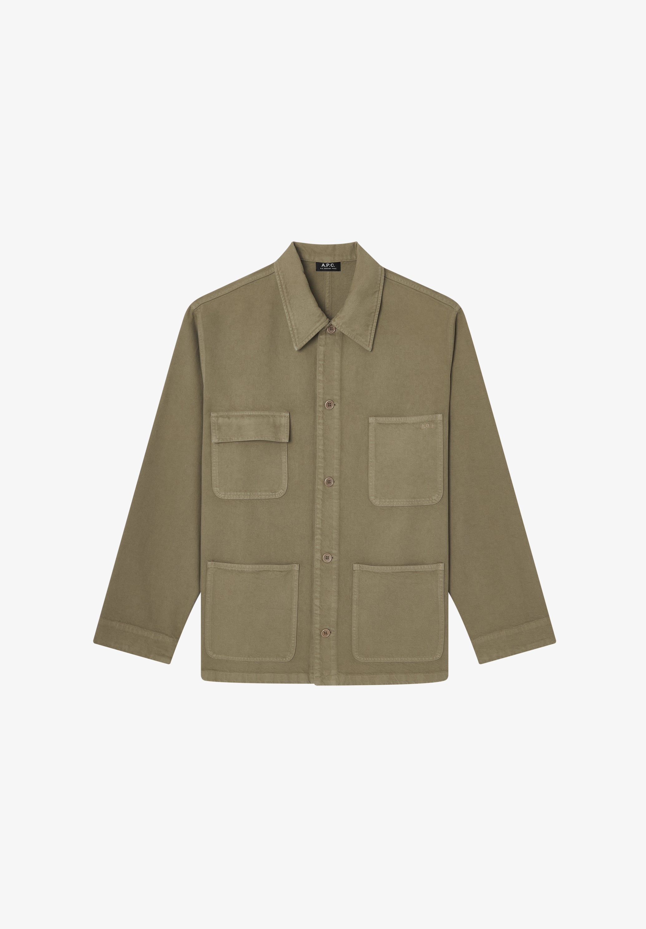 A. P.C. Men's Loose-fit overshirt-jacket Size: Extra Small in Emerald green