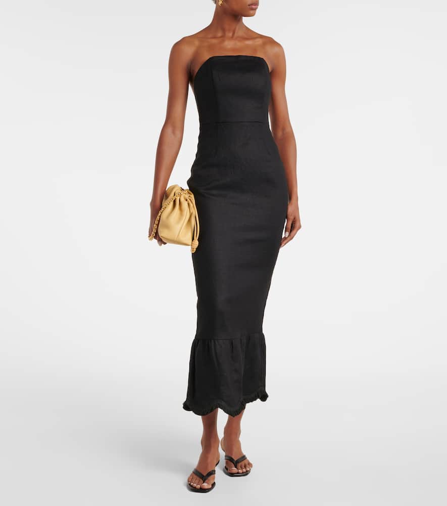 Essie strapless linen gown