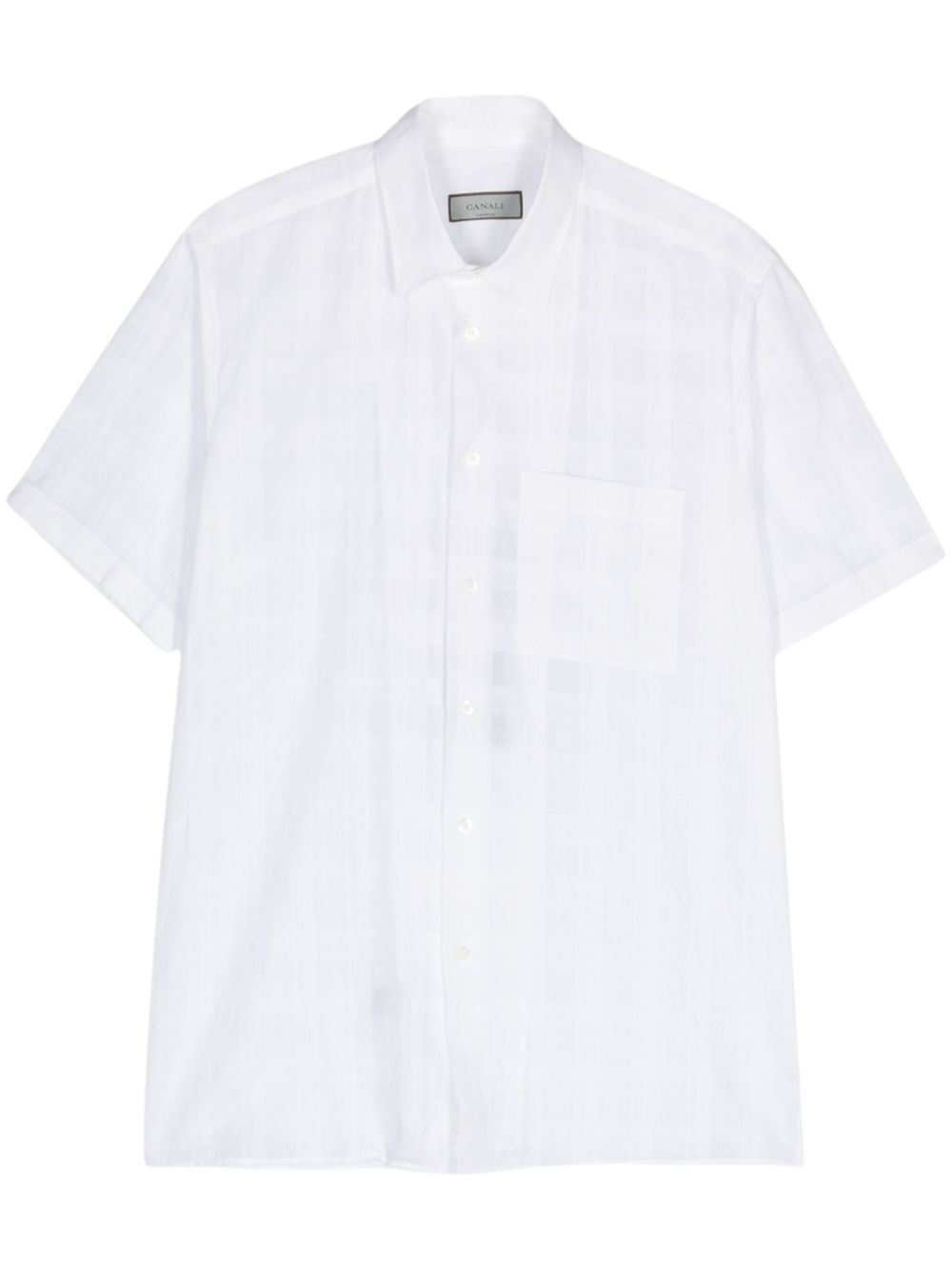 Check-pattern cotton shirt - White