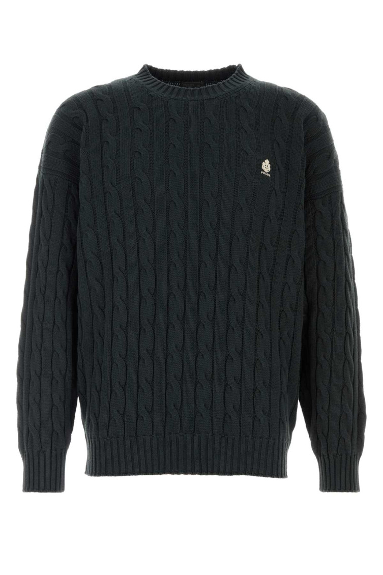 Slate Cotton Sweater Nero Exterior: Maglieria - Men