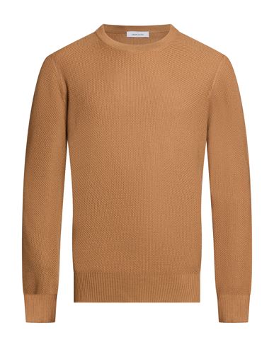 Man Sweater Camel Size 40 Virgin Wool
