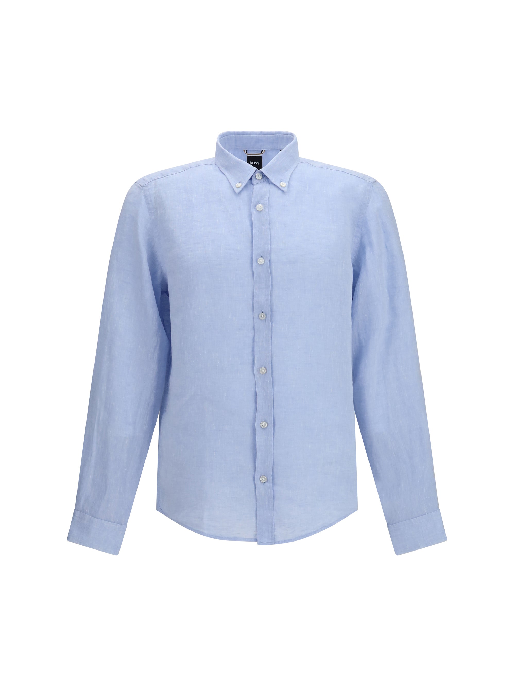 Regular-Fit Linen Shirt — Blue