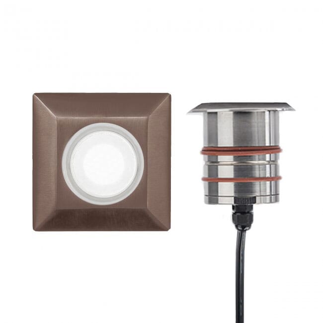 WAC Inground LED 12V Square Indicator Light in Bronzed Stainless Stee