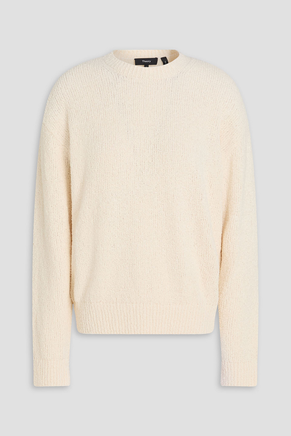 Bouclé-knit cotton-blend sweater - White - M
