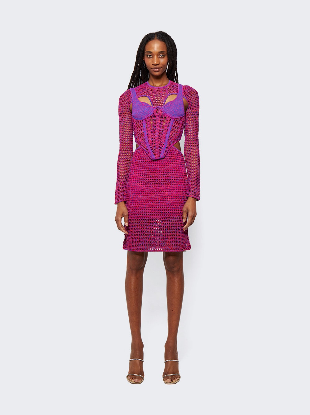 Stirrup crochet mini dress - Neutrals