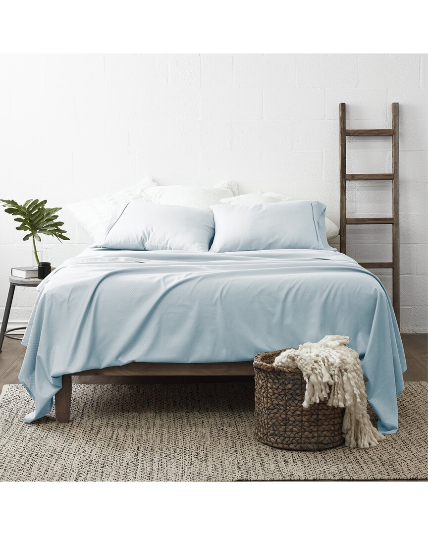 Premium Chevron Embossed 4Pc Bed Sheet Set