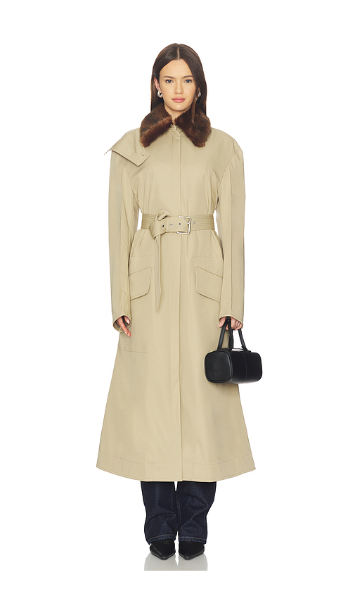 Nanushka Talbot Coat in Beige. M. Also in L
