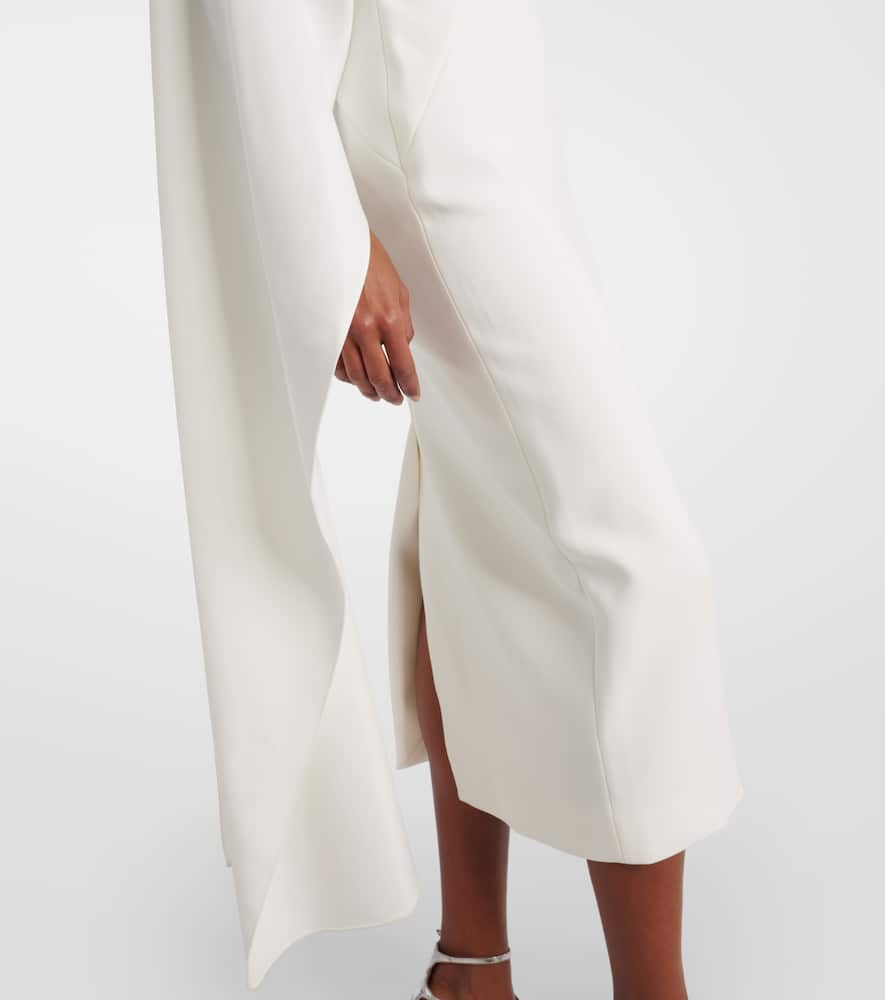 Bridal Edith draped crêpe midi dress