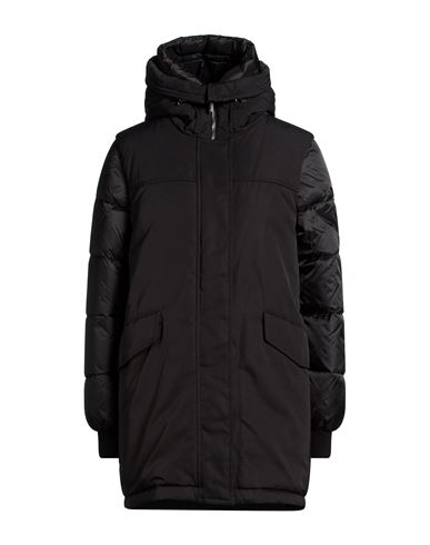 Woman Puffer Black Size 4 Polyester, Cotton