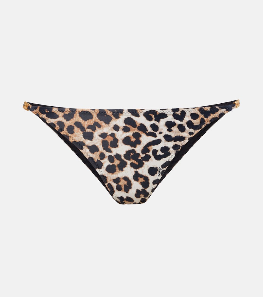 Leopard-print bikini bottoms