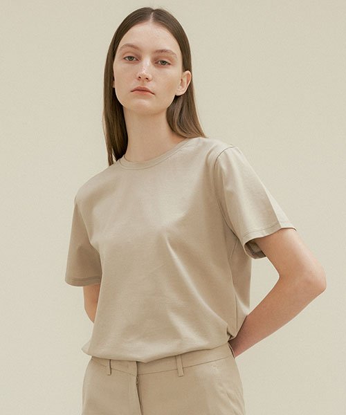 Supima silket cotton top-khaki