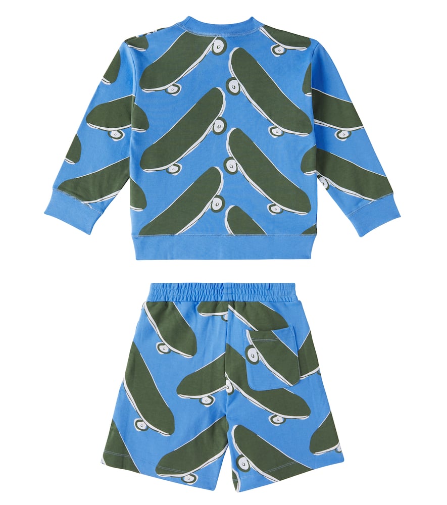 Stella McCartney Kids Printed cotton jersey sweatshirt and shorts set