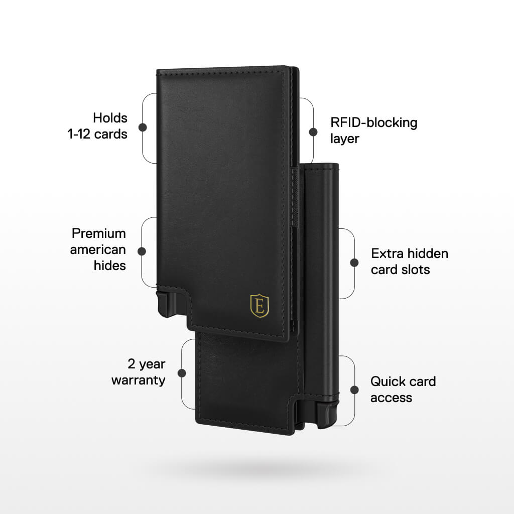 Men's Wallet - Smiley x Ekster Premium Slim Men's Wallet Trackable Wallet Leather Smart Wallet RFID Blocking