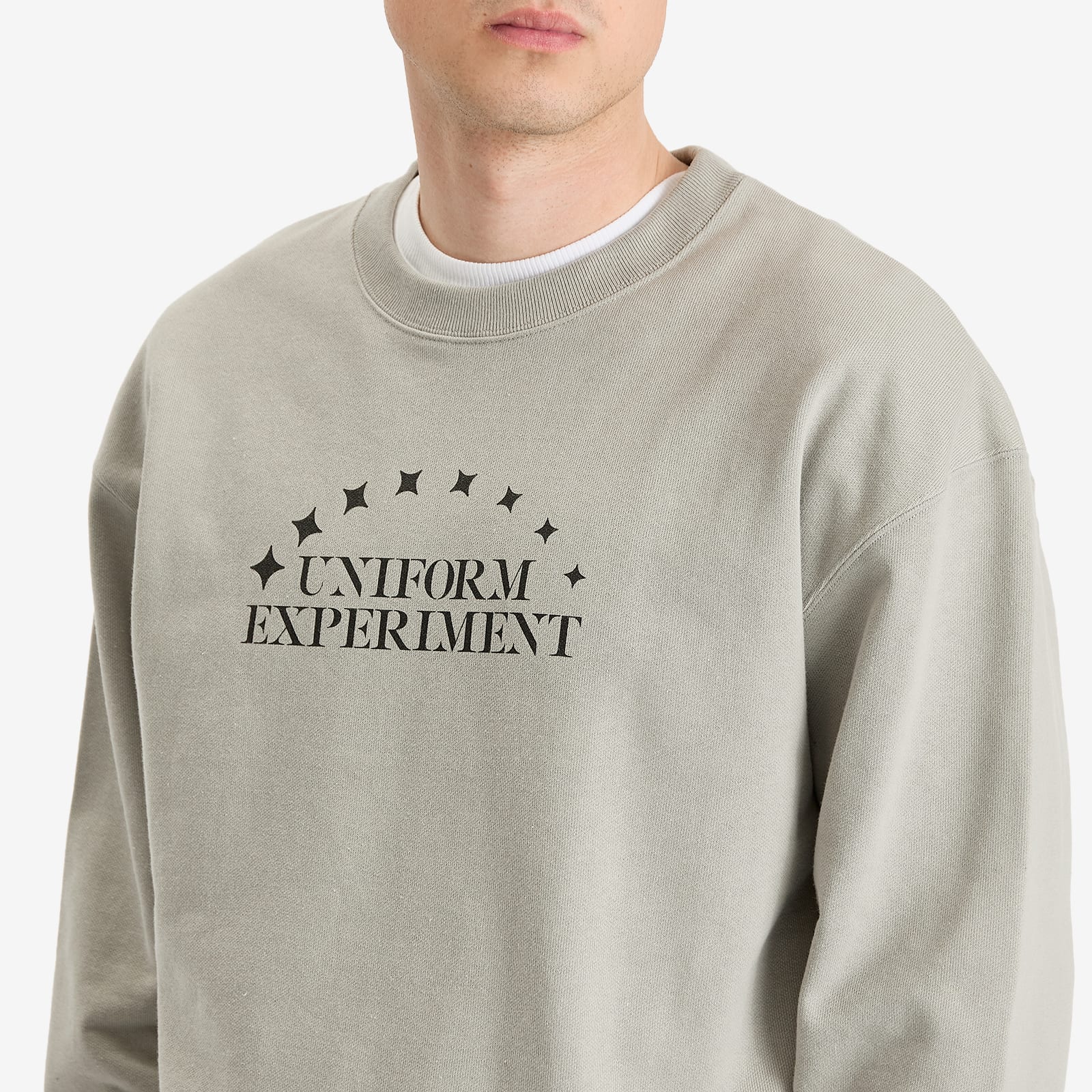 Uniform Experiment Men's Stencil Logo Sweatshirt in Light Gray