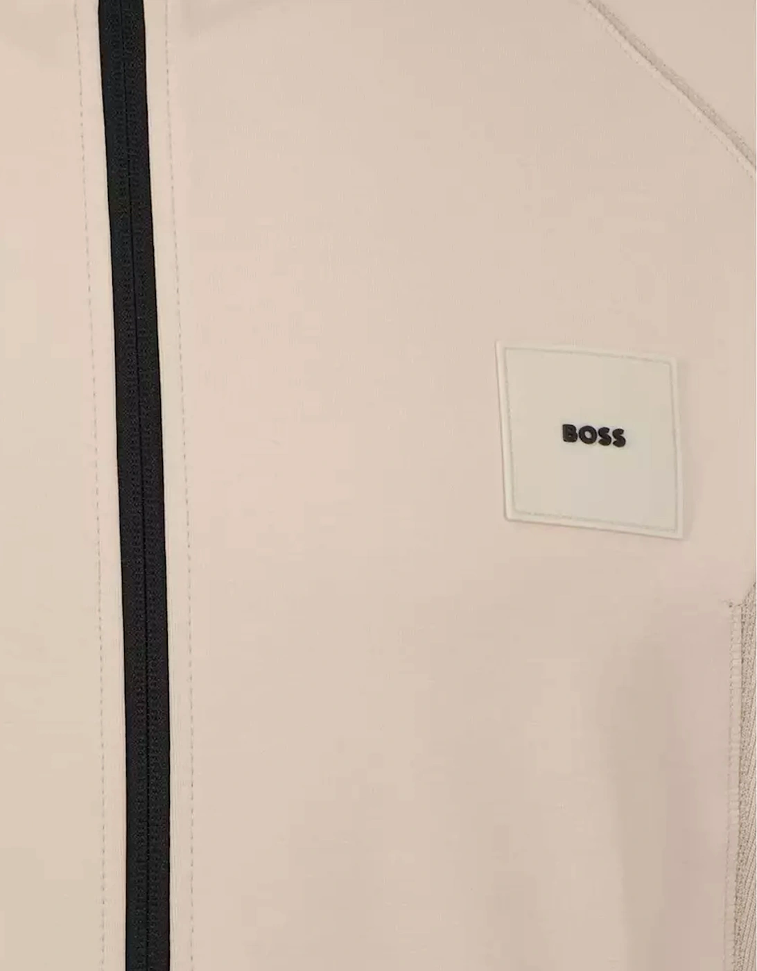 Men's Boss Skaz Rib Full Zip Knitwear Open Beige - Cream - Size: 44
