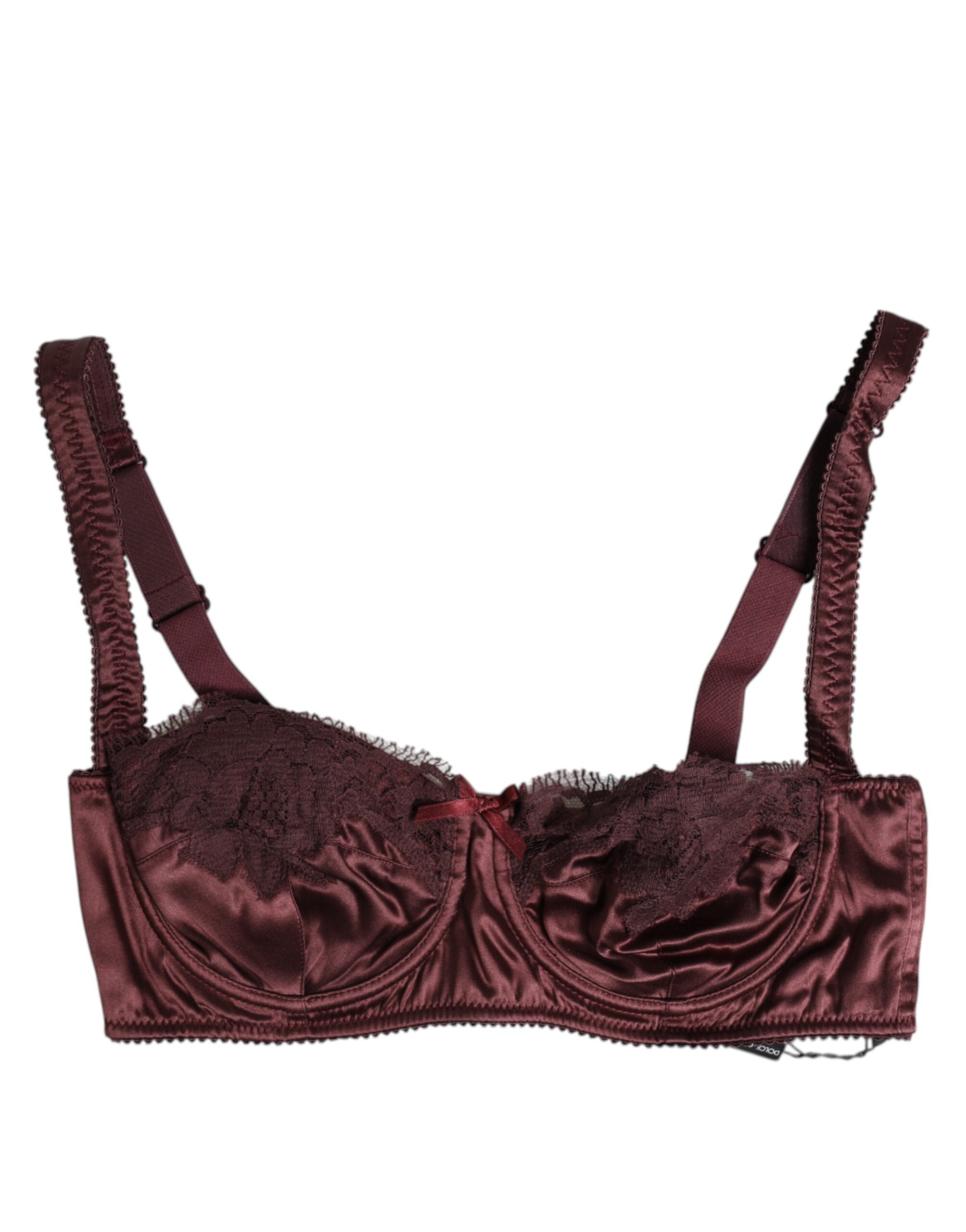 Silk Underwired Balconette Bra — Burgundy