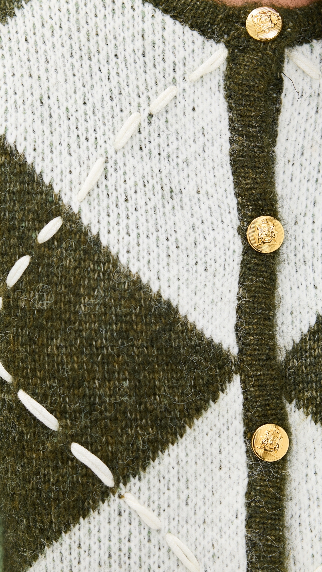 Argyle Cardigan Green