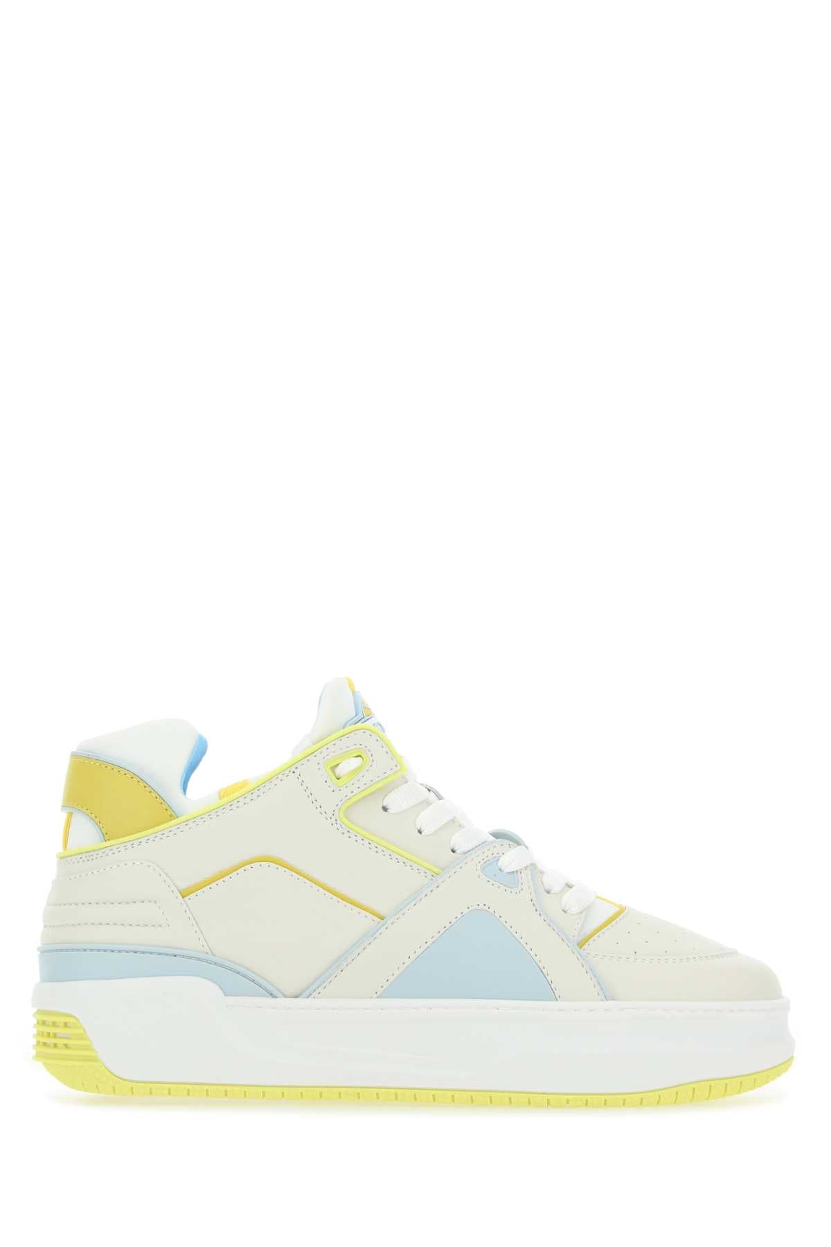 Leather Colorblock High-Top Sneaker — Multicolor