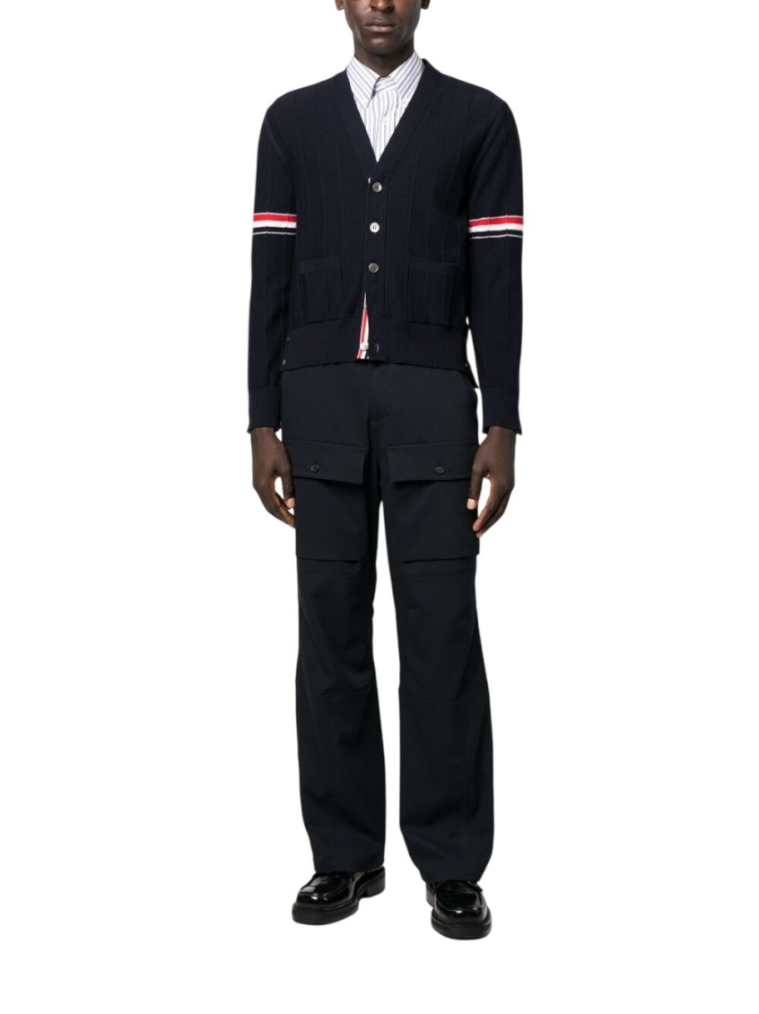 Navy Virgin Wool Cardigan