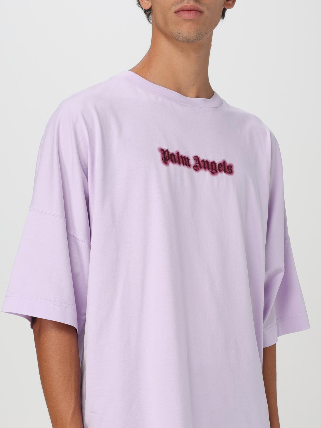 Drop-shoulder cotton T-shirt - Purple