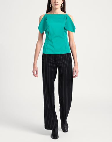 Woman Top Emerald green Size 6 Cotton, Polyamide, Elastane