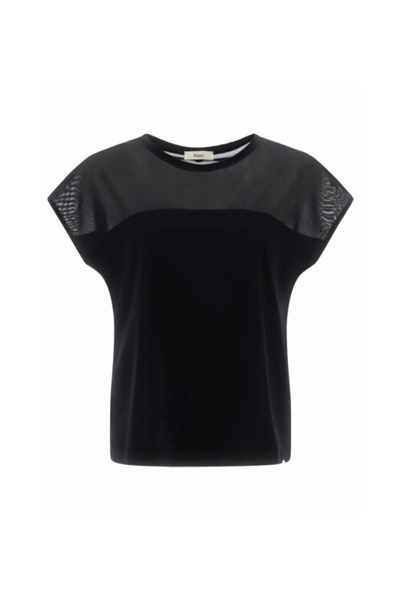 Mesh-Panel Top — Black