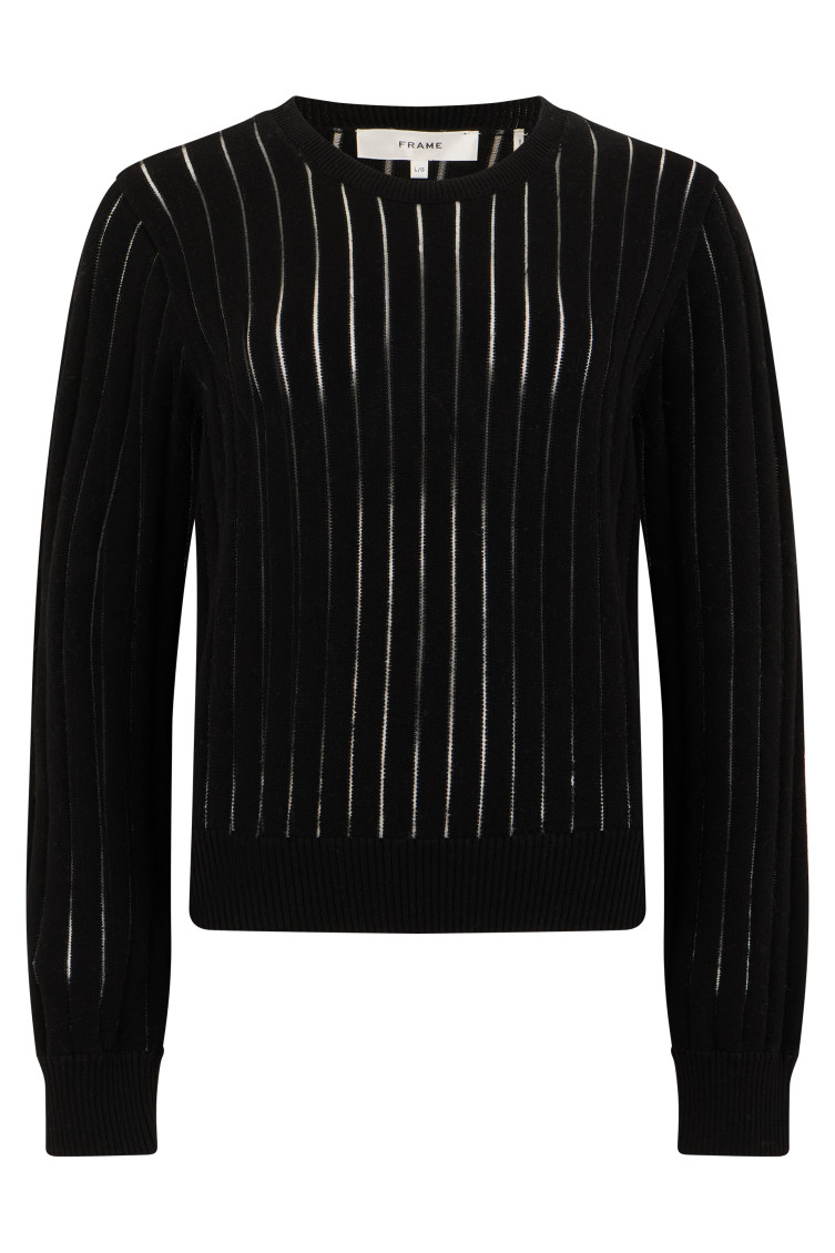 Frame - knit sweater crew neck vertical stripe