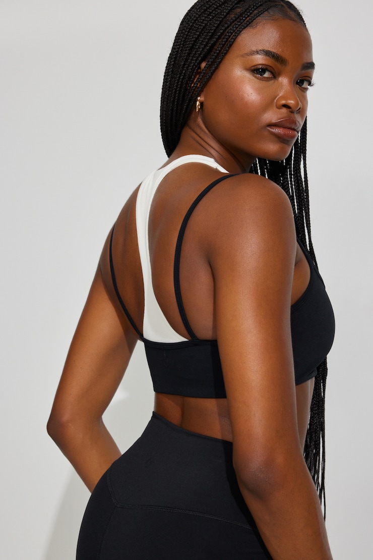 Ribbed Active Top - Black - Women Clothing