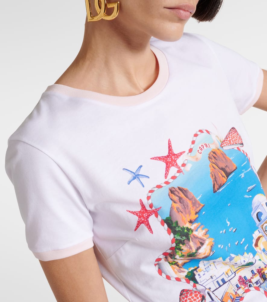 Capri printed cotton jersey T-shirt