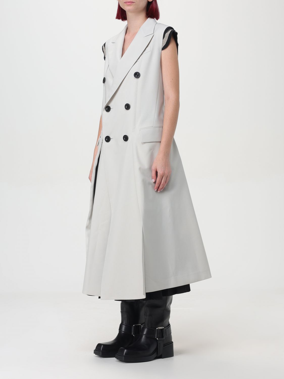 Sleeveless double-breasted jacket - Green