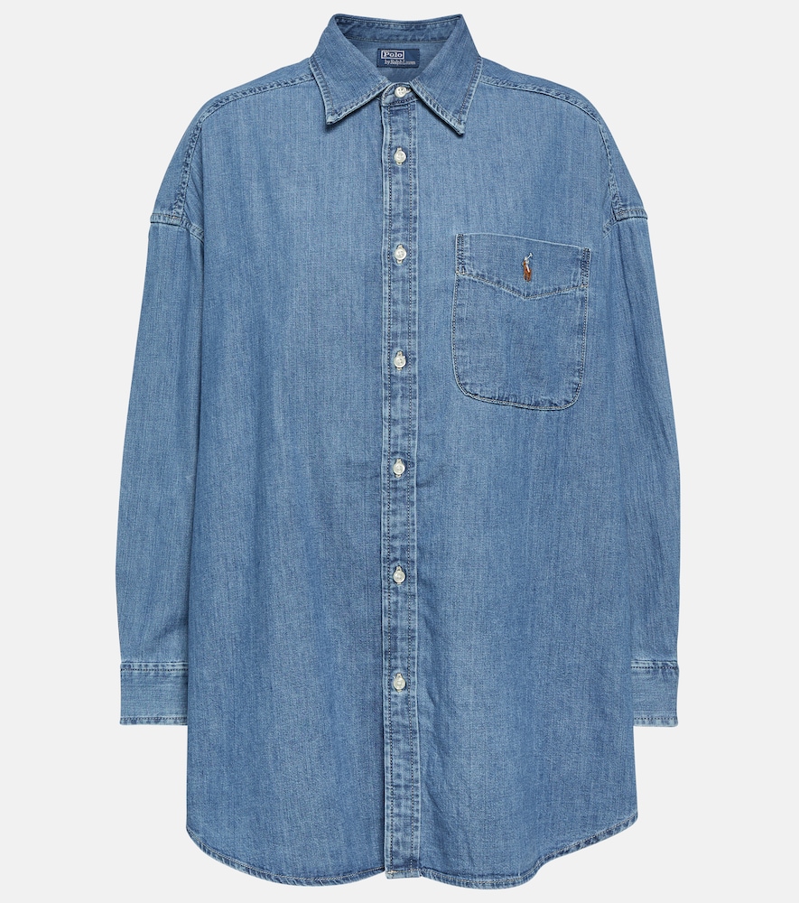 Oversized denim shirt