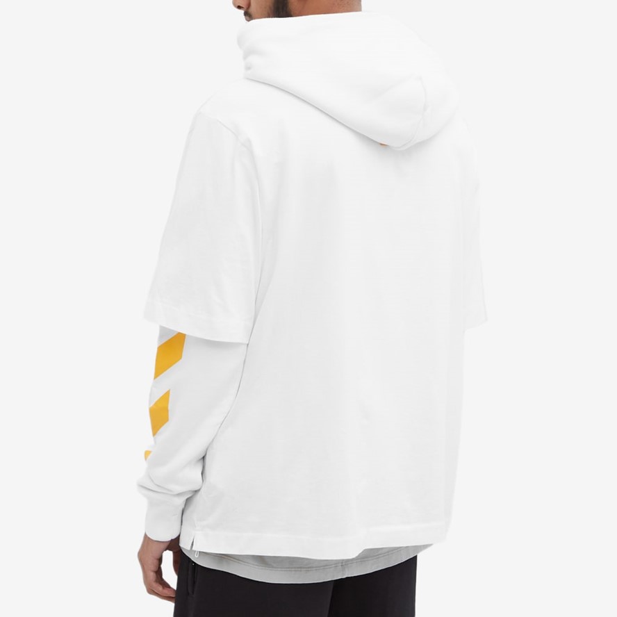 Caravaggio Arrows-print layered hoodie