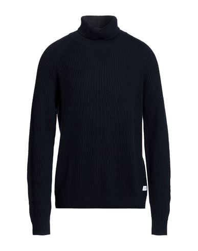 Man Turtleneck Navy Size L Acrylic, Cotton