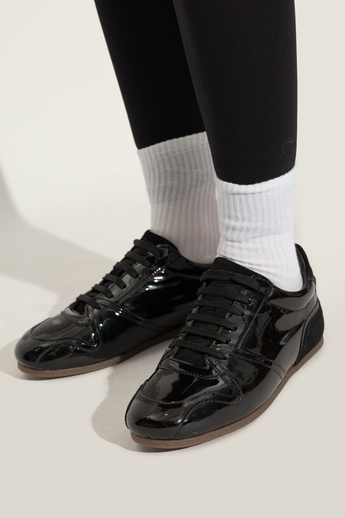 Patent Leather Sports Shoes, Women's, Black