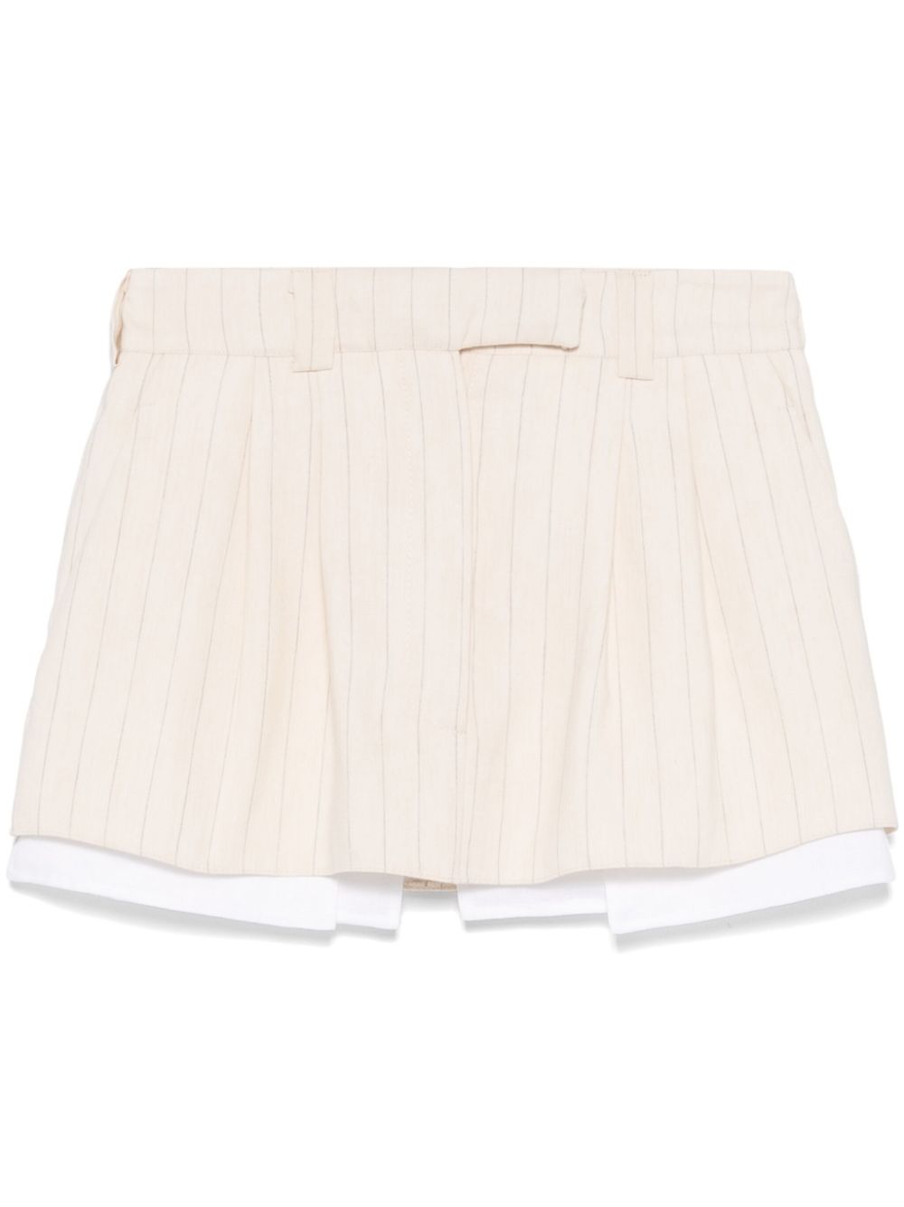 Pinstripe mini skirt - Neutrals