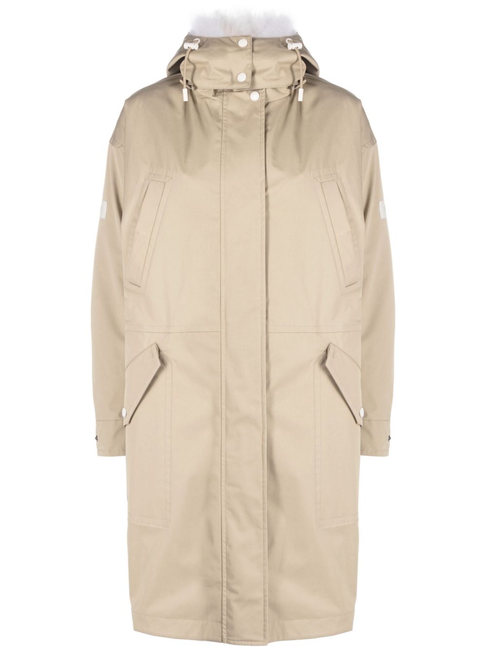 Hooded midi parka - Neutrals