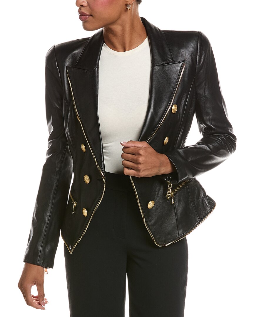 Ottilie Zip Leather Blazer