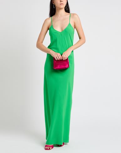Woman Maxi dress Green Size S Viscose, Silk, Elastane