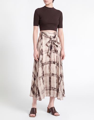 Woman Midi skirt Taupe Size 2 Viscose