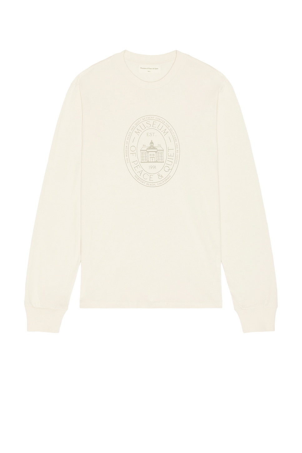 Museum of Peace and Quiet Retreat Center Long Sleeve Shirt in Bone - White. XS also in L, M, S, XL/1X