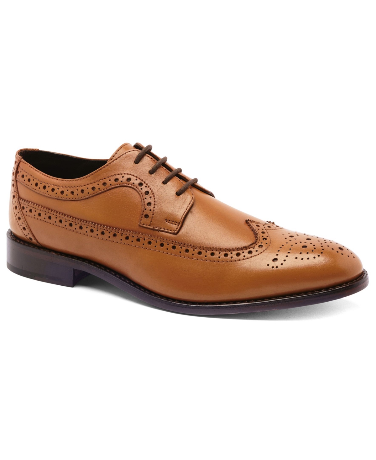 Men's Regan Wingtip Leather Lace-Up Dress Shoes - Walnut