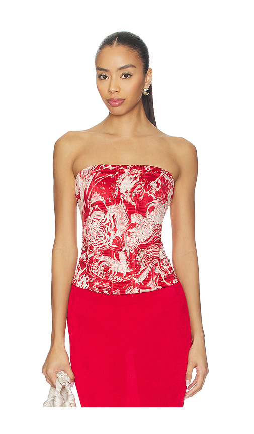 Miaou BIKINI-OBERTEIL MIT BUSTIER LIBRA in Red. Größe M. Also in L