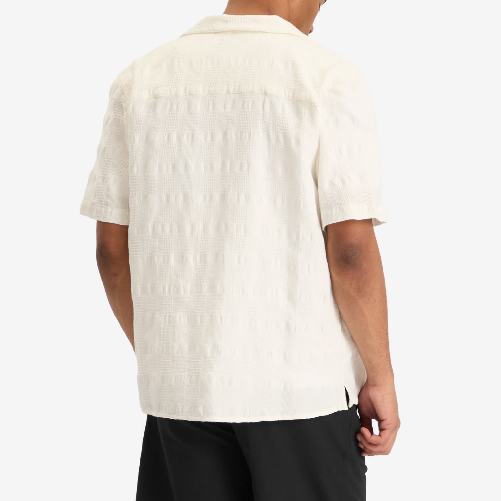 Men's Didcot Seersucker Waffle Vacation Shirt Ecru
