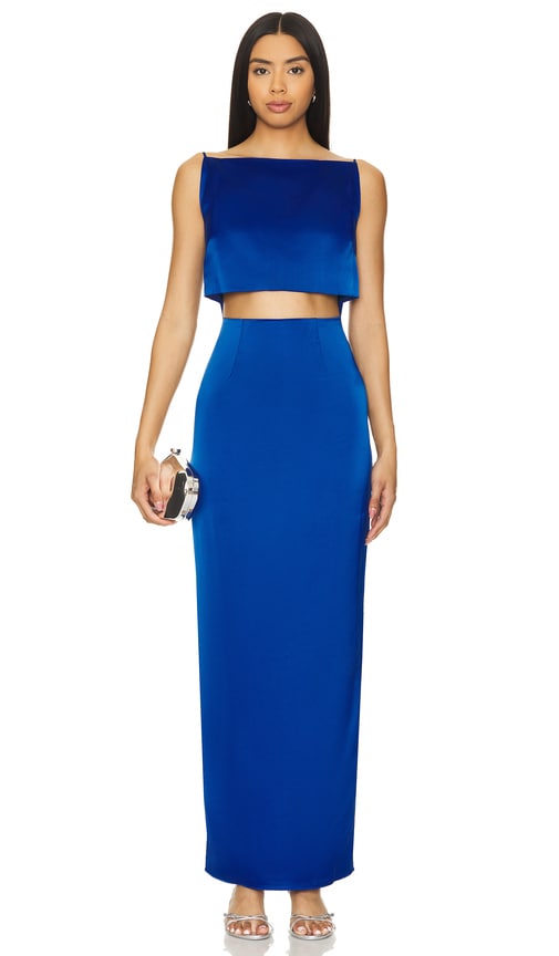 RUMER Oracle Boatneck Gown in Blue. -  XS also in L