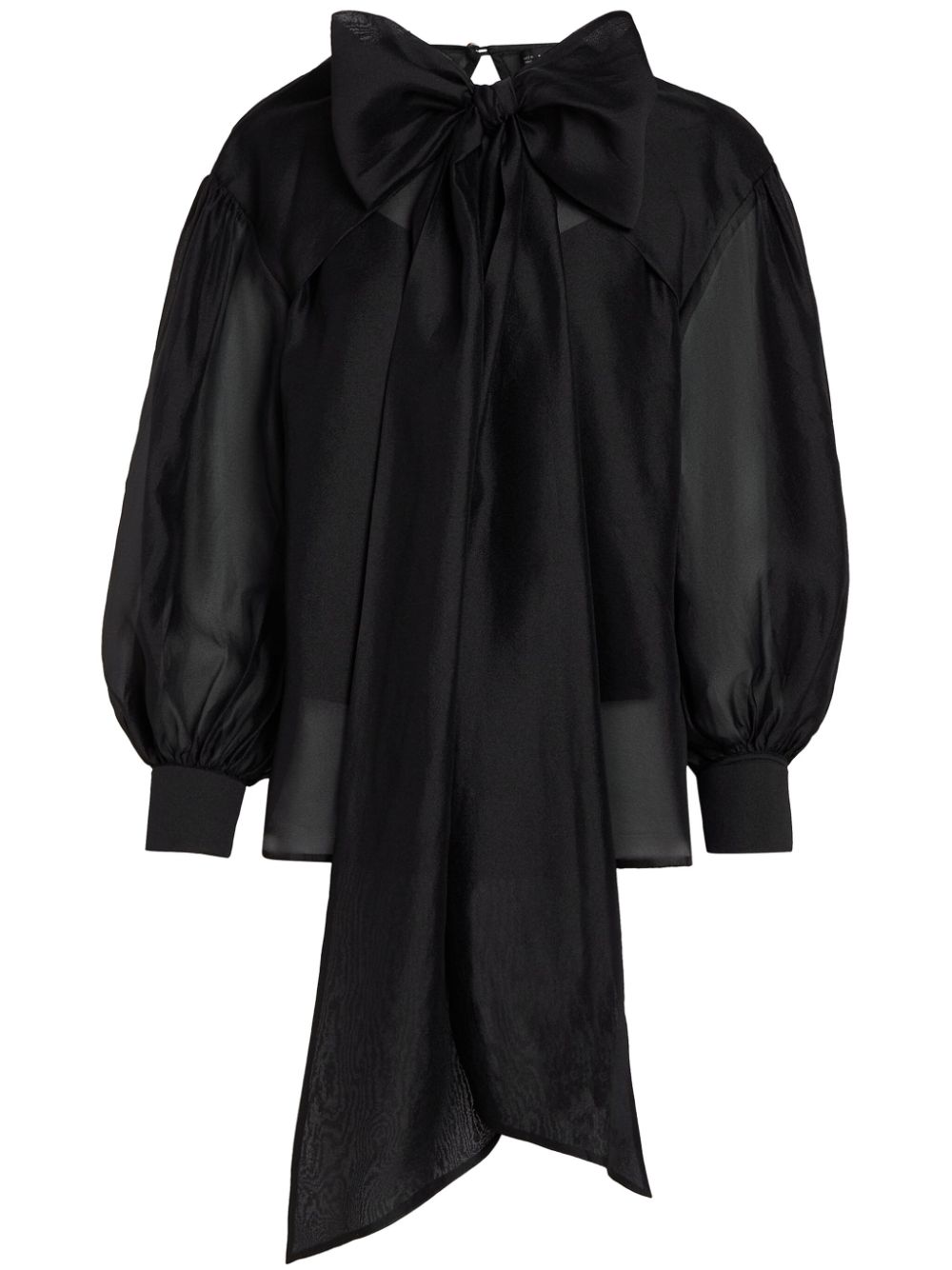 Oversize bow-detail blouse - Black
