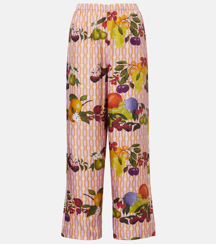 Cannelle silk twill wide-leg pants