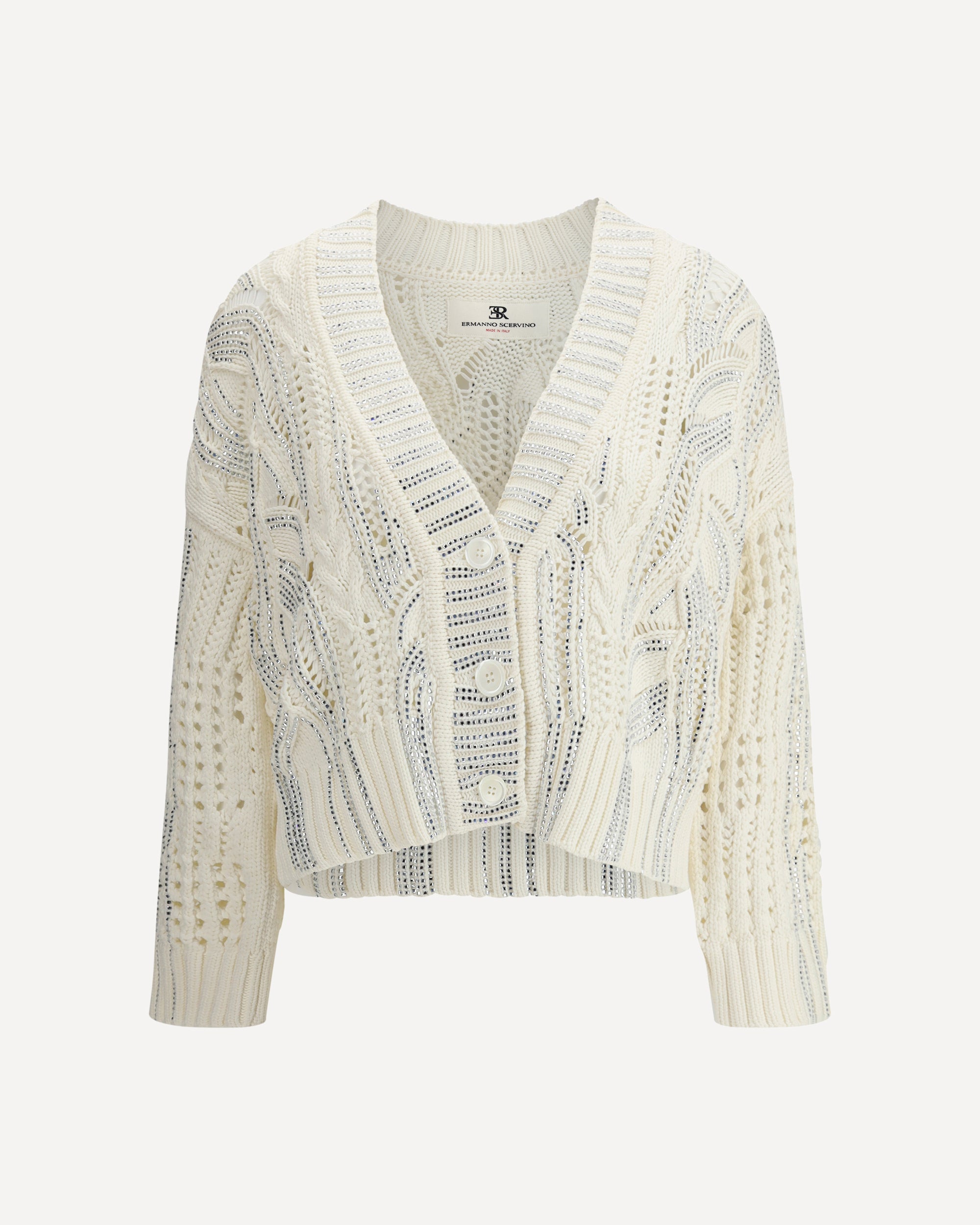 ERMANNO SCERVINO Rhinestone cotton Cardigan Female M