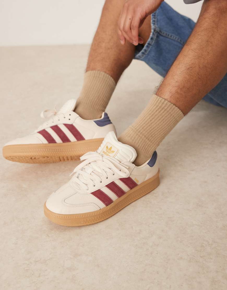 Adidas Originals Samba XLG trainers in cream and red-White