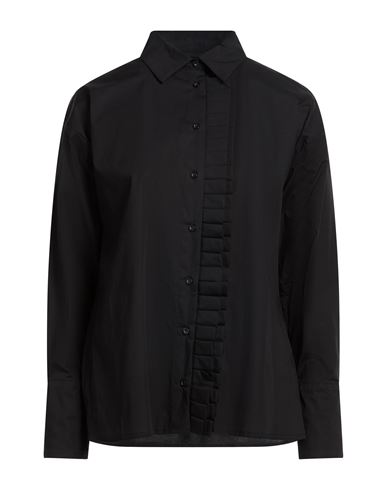 Woman Shirt Black Size 12 Cotton, Elastane
