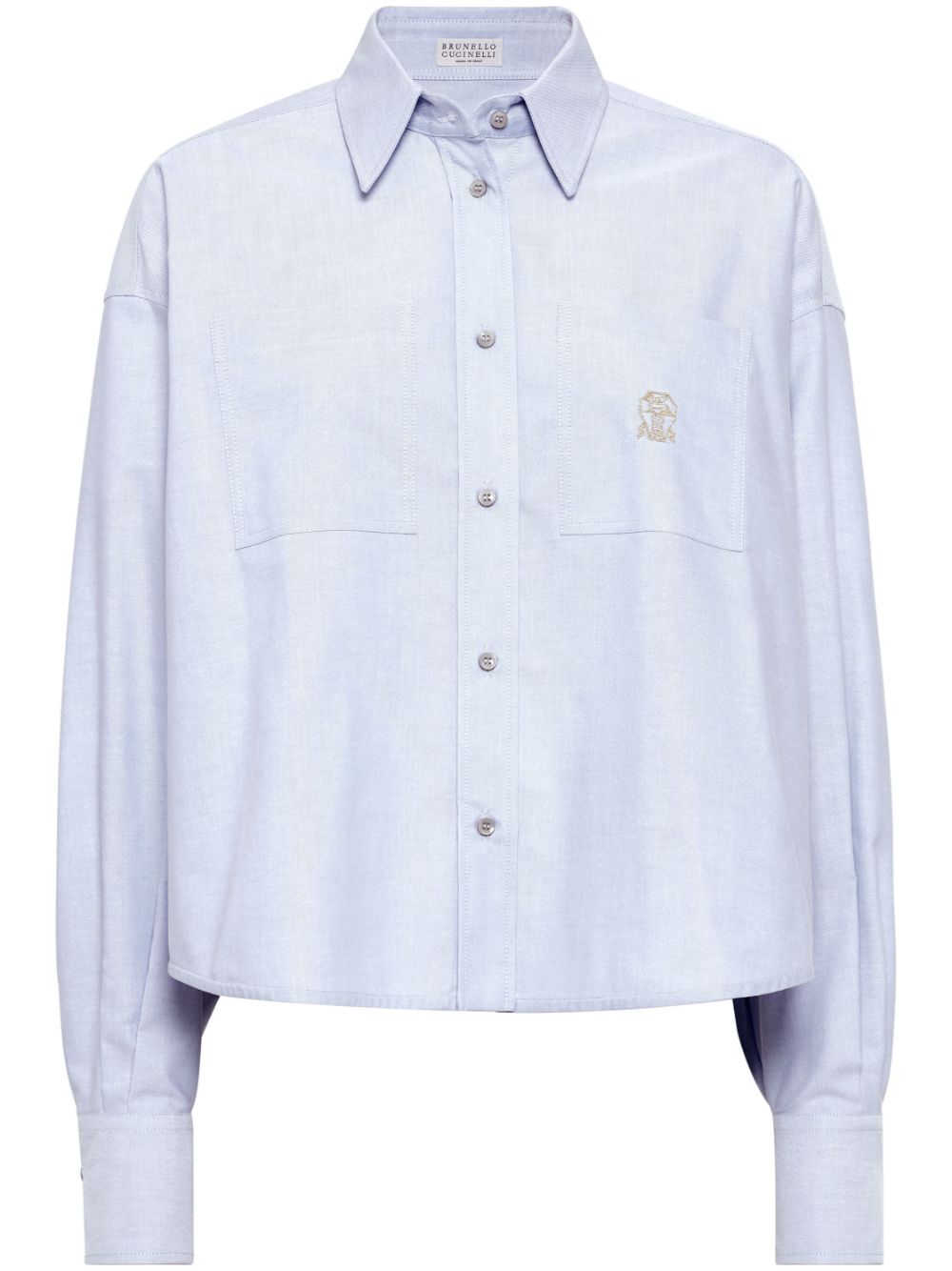 Logo-embroidered shirt - Blue
